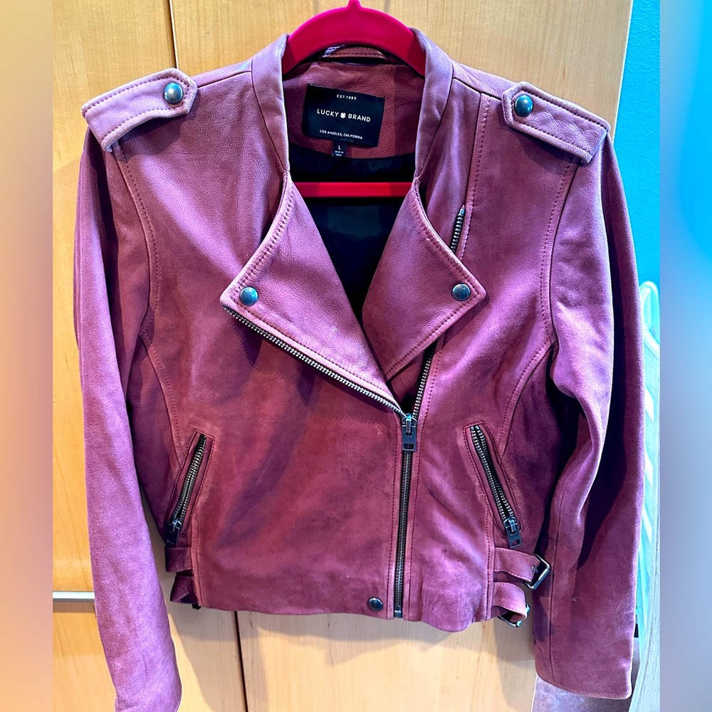 Lucky Brand Suede Moto Jacket.
